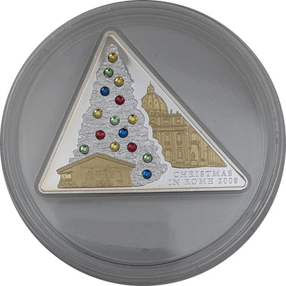 Weihnachten in Rom/Christmas in Rome, Goldapplikation, Swarovskisteine, dreieckig