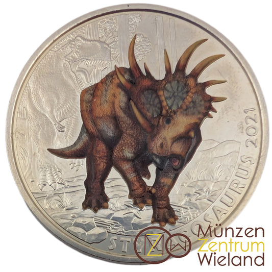 08/12 Styracosaurus Albertensis, Saurier mit längstem Horn, farbig, leuchtet im Dunkeln