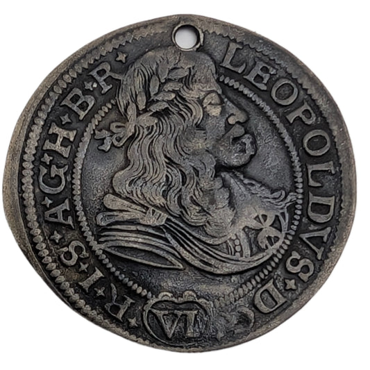Leopold I., Habsburg RDR, Schlesien Breslau, gelocht