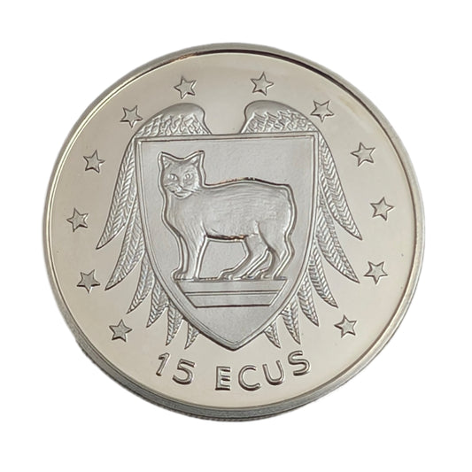 Manx-Katze im Wappen / Elizabeth II.