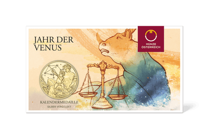 Jahr der Venus, Kalendermedaille, Silber vergoldet