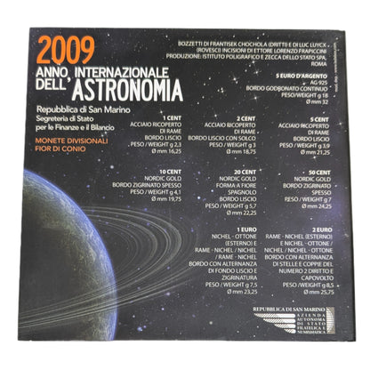 KMS Kursmünzensatz 1 ct - 2 € + 5 € Silber, Internationales Jahr der Astronomie