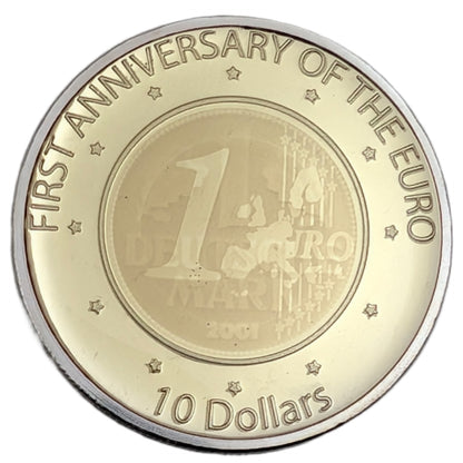 First Anniversary of the Euro, mit Hologramm gummiert 1DM/1€