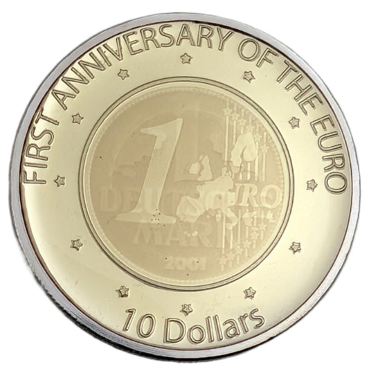 First Anniversary of the Euro, mit Hologramm gummiert 1DM/1€