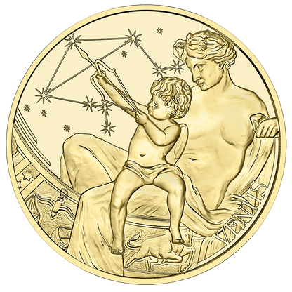 Jahr der Venus, Kalendermedaille, Silber vergoldet