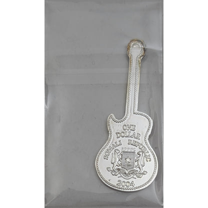 #3/6 Gibson Les Paul Guitar - E-Gitarrenserie (50. Jahrestag der Rock'n'Roll-Musik), versilbert und emailliert