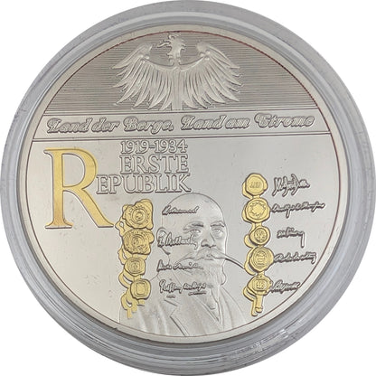 Austria Set, 7-teilig, Land der Berge, Land am Strome, mit Goldapplikation