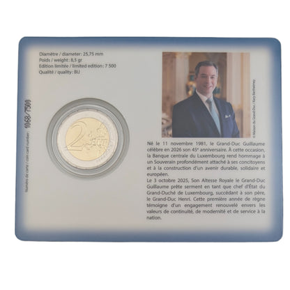 45th Birthdy of Grand Duke Guillaume, Coincard