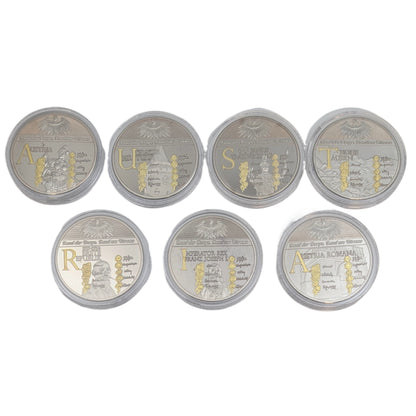 Austria Set, 7-teilig, Land der Berge, Land am Strome, mit Goldapplikation