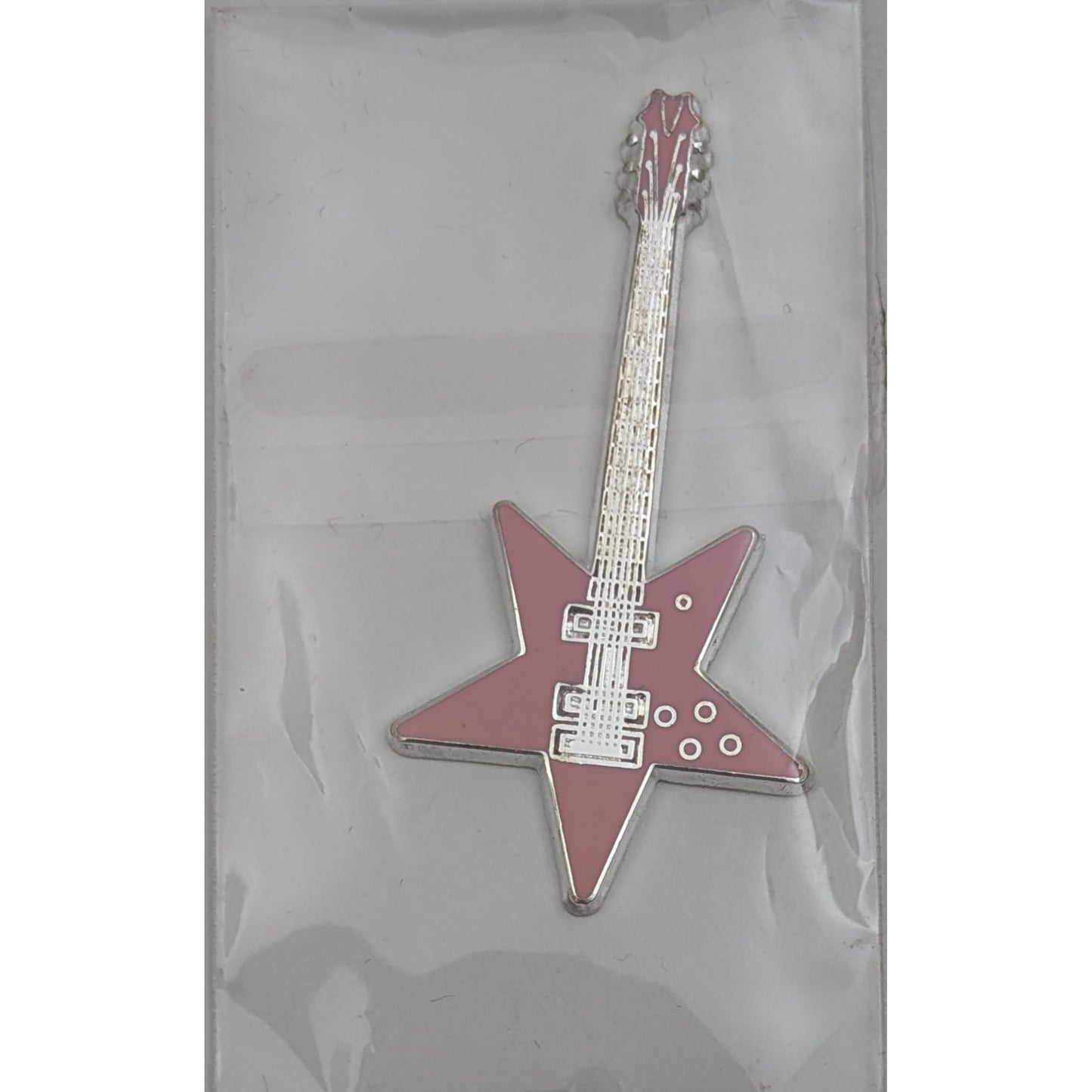 #4/6 Pink Star - E-Gitarrenserie (50. Jahrestag der Rock'n'Roll-Musik), versilbert und emailliert