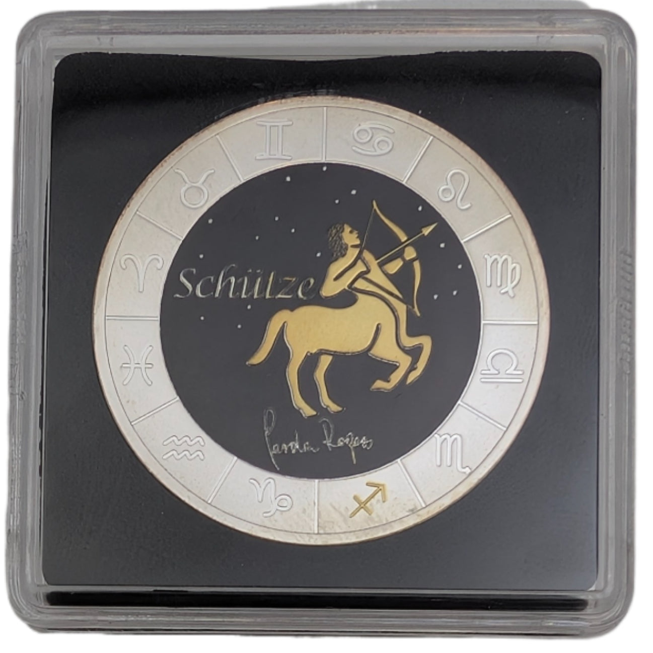 Sternzeichen Schütze - Gerda Rogers, teilvergoldet, teilkoloriert