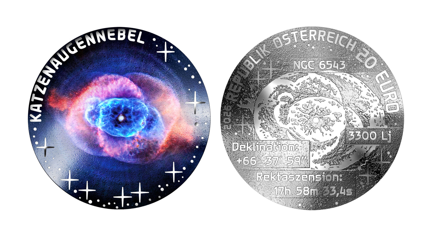 3/5 Katzenaugennebel - Serie Schönheit des Universums, farbig, besondere Form