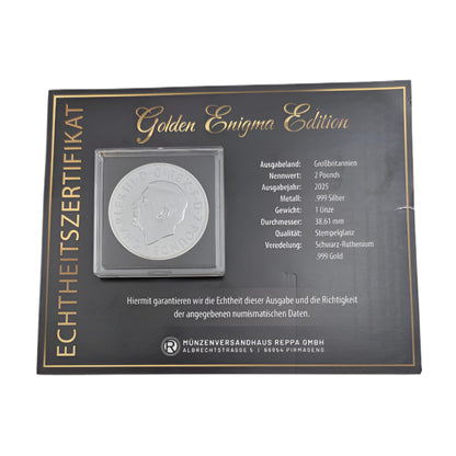 Britannia - Enigma Edition, mit Schwarz-Ruthenium und Gelbgold veredelt