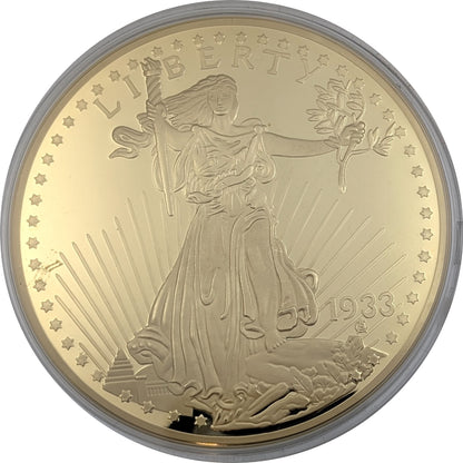 Saint Gaudens Double Eagle, Giant Replica/Neuprägung, 24 Karat vergoldet, Medaille