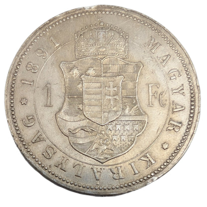Franz Joseph I., Habsburg, Kremnitz, Forint/Gulden mit Fiume Wappen, kl. Randfehler