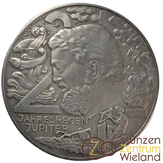 Kalendermedaille Jahresregent Jupiter, Bronze versilbert