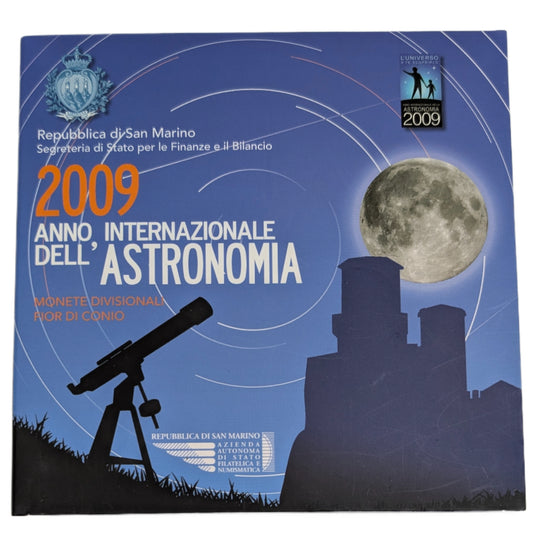 KMS Kursmünzensatz 1 ct - 2 € + 5 € Silber, Internationales Jahr der Astronomie