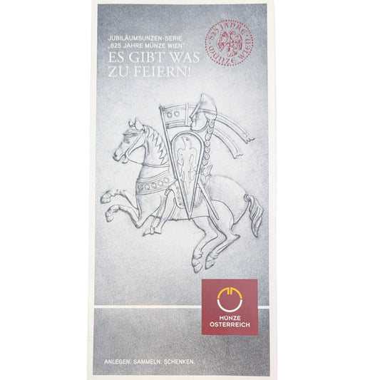Folder zur Jubiläumsserie "825 Jahre Münze Wien"