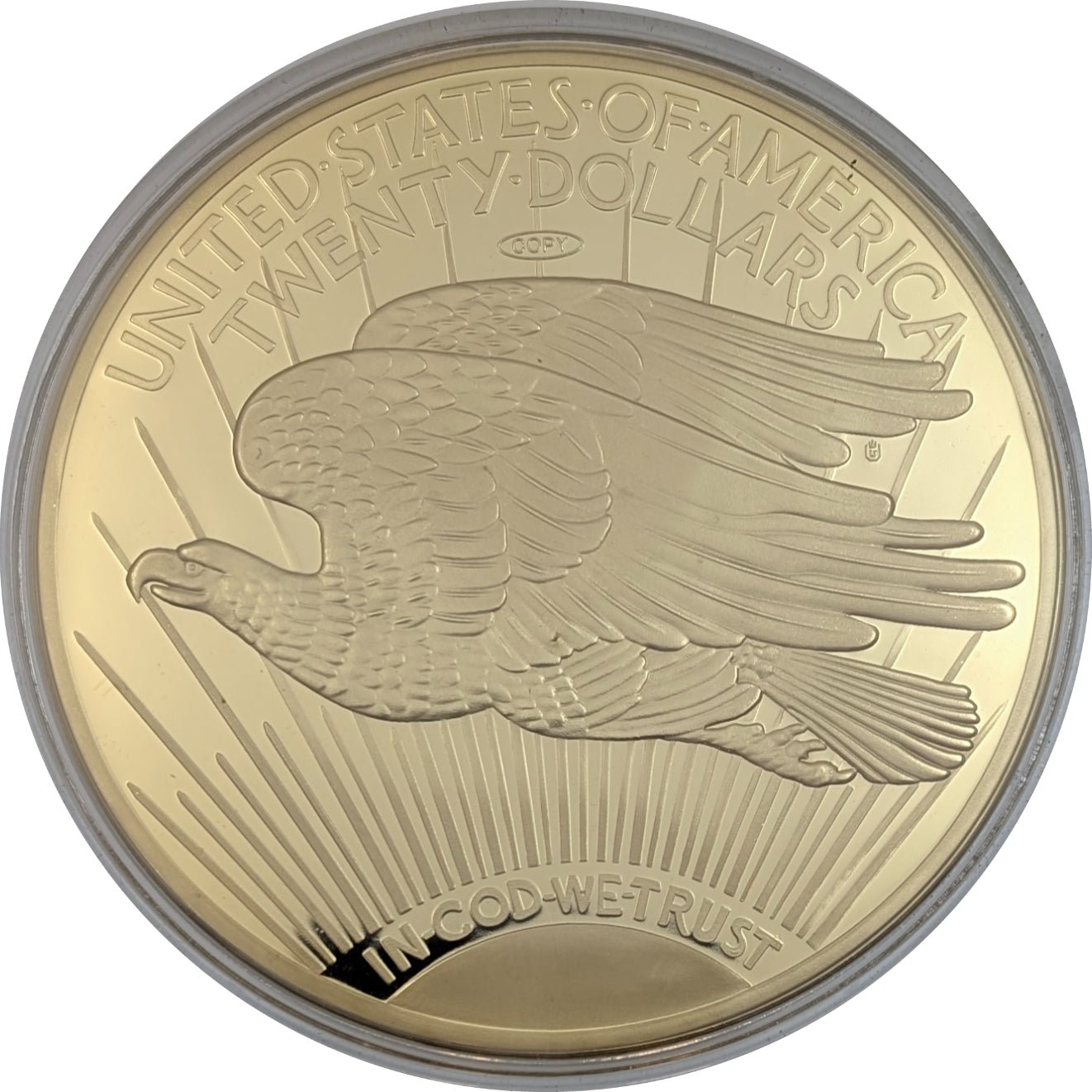Saint Gaudens Double Eagle, Giant Replica/Neuprägung, 24 Karat vergoldet, Medaille