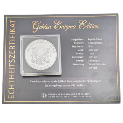 Red Panda - Enigma Edition, mit Schwarz-Ruthenium und Gelbgold veredelt