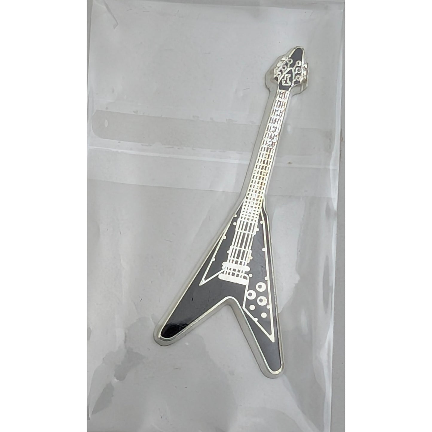 #2/6 Black Gibson Flying v - E-Gitarrenserie (50. Jahrestag der Rock'n'Roll-Musik), versilbert und emailliert