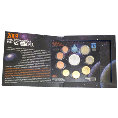 KMS Kursmünzensatz 1 ct - 2 € + 5 € Silber, Internationales Jahr der Astronomie