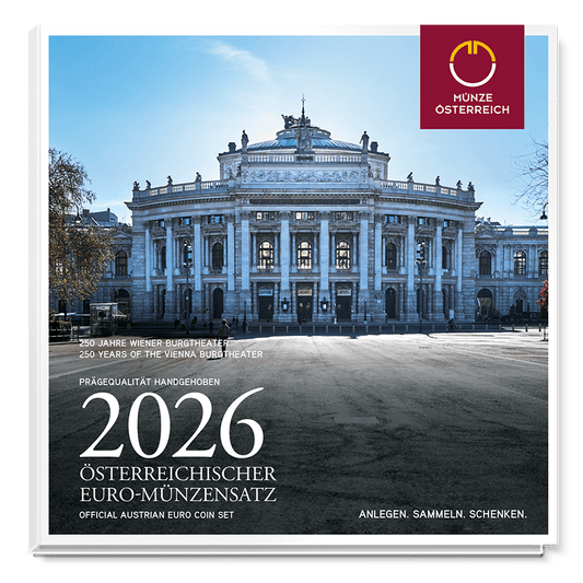 KMS Kursmünzensatz 250 Jahre Wiener Burgtheater, 1 Ct - 2 €