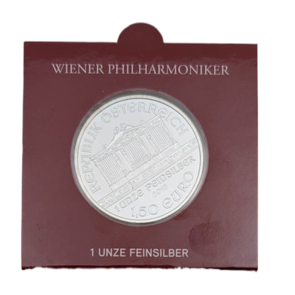 Wiener Philharmoniker in Sichtfensterverpackung der Münze Österreich