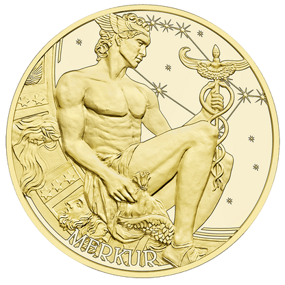 Jahr des Merkur, Kalendermedaille, Silber vergoldet