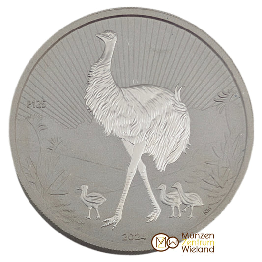 Emu - Next Generation (mit Küken), Piedfort Bullion, Special "P125" anniversary mintmark