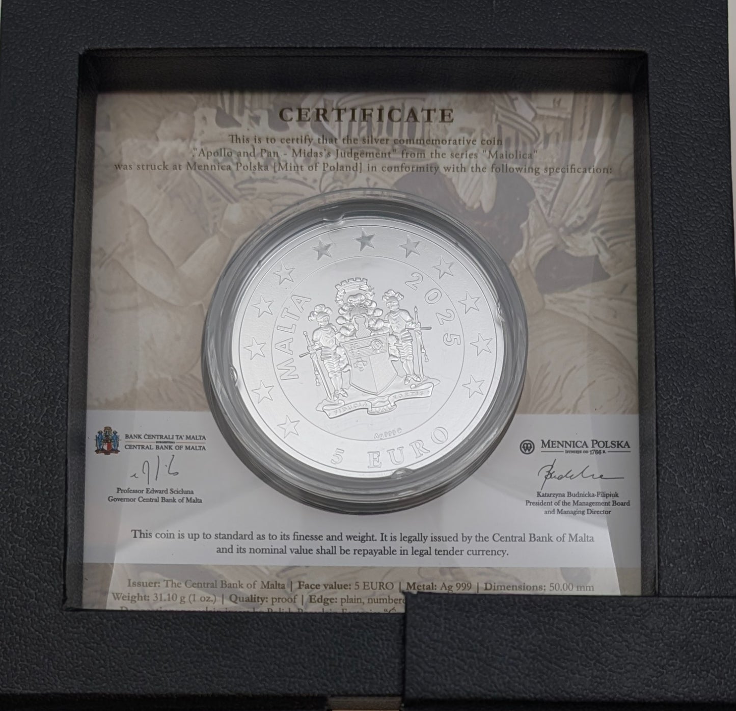 Maiolica - Apollo und Pan - Porzellaninlay