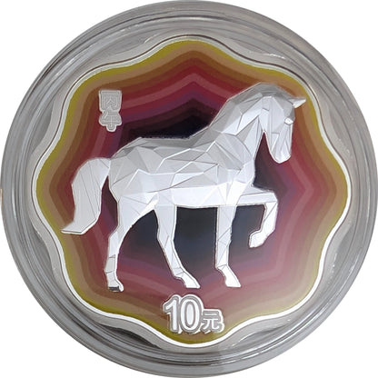 Jahr des Pferdes, Year of the Horse, Lunar, gewellt, flower-, blossom-shaped