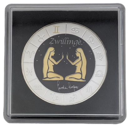 Sternzeichen Zwilling - Gerda Rogers, teilvergoldet, teilkoloriert