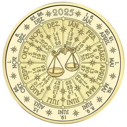 Jahr der Venus, Kalendermedaille, Silber vergoldet