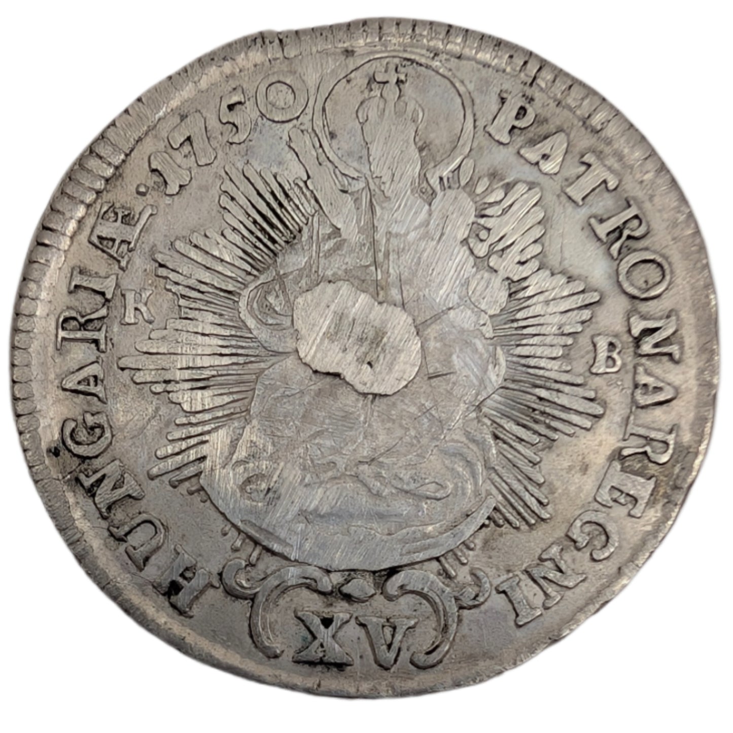 Maria Theresia, Habsburg, Kremnitz (Madonna mit Kind), Krajczar/Kreuzer, Henkelspur