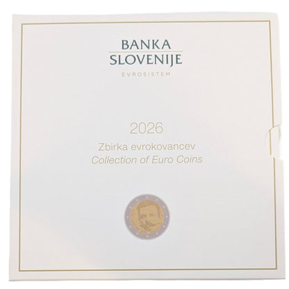 KMS Kursmünzensatz, 1 Cent - 2x 2 Euro + 3 Euro / Srecko Kosovel