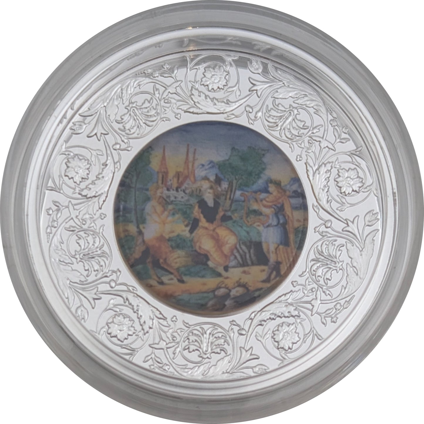 Maiolica - Apollo und Pan - Porzellaninlay