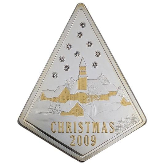 Weihnachten / Christmas, Winterlandschaft, Goldapplikation, Swarovskisteine