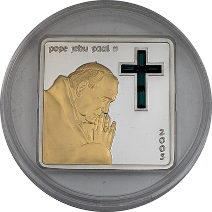 Leben und Wirken von Papst Johannes Paul II., Goldapplikation, Swarovskikristalle
