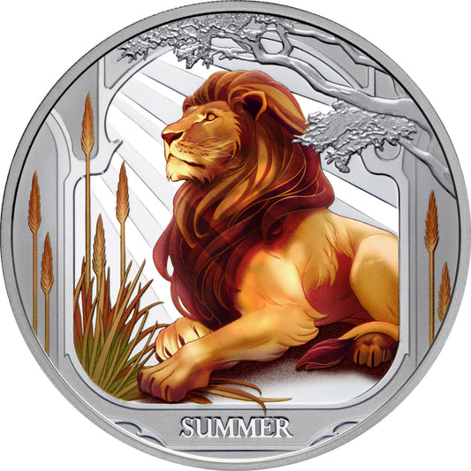 Löwe - Jahreszeiten: Sommer / Lion - Seasons Summer, farbig, colored