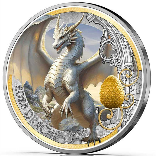 12/12 Der Drache - Hüter uralter Macht, Fabelwesen, Fabelwesen, farbig, leuchtet mit UV-Taschenlampe