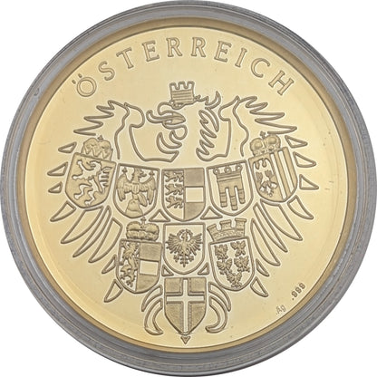 75 Jahre Schilling, Silber mit 24-Karat Vergoldung