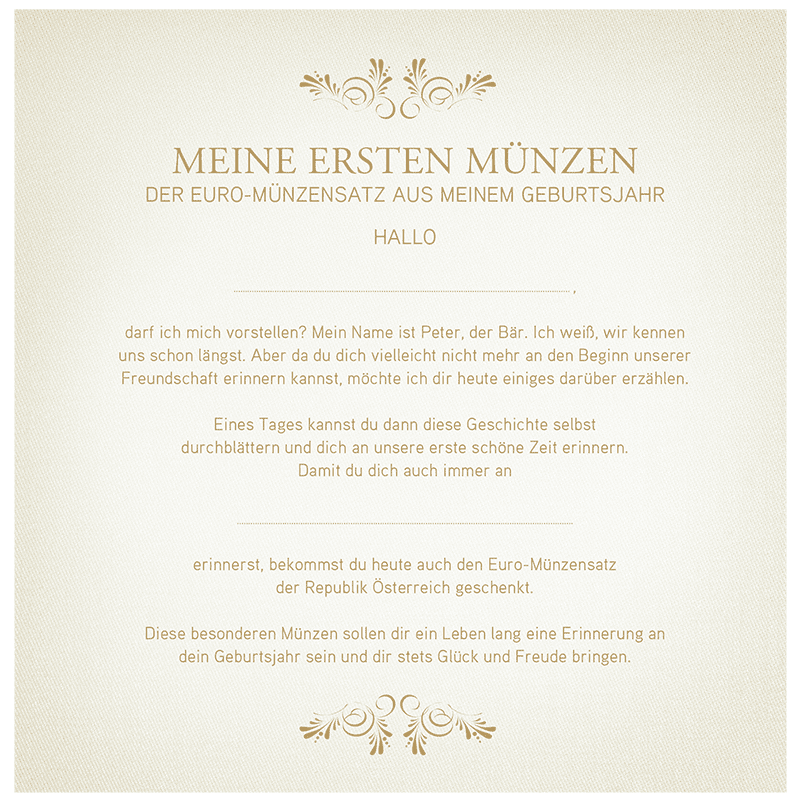 KMS Kursmünzensatz Babysatz 1 Ct - 2 €