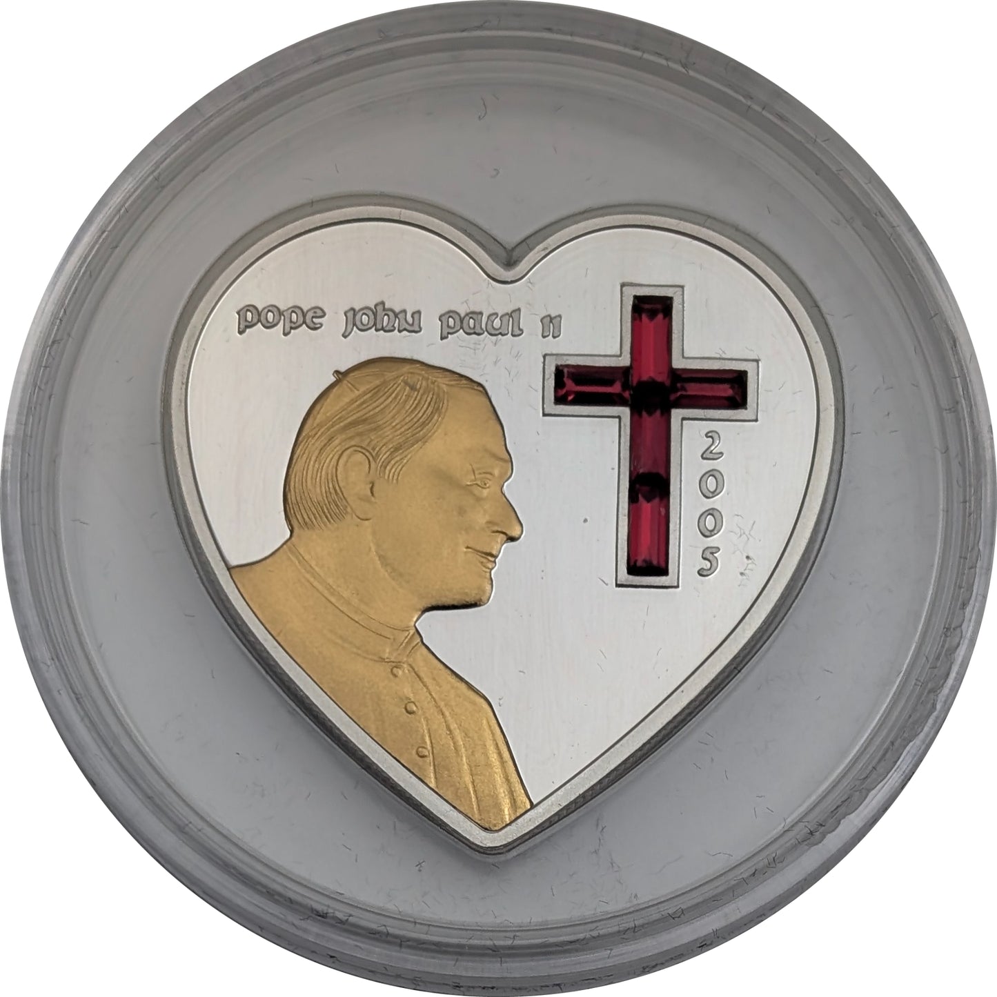 Leben und Wirken von Papst Johannes Paul II., Goldapplikation, Swarovskikristalle