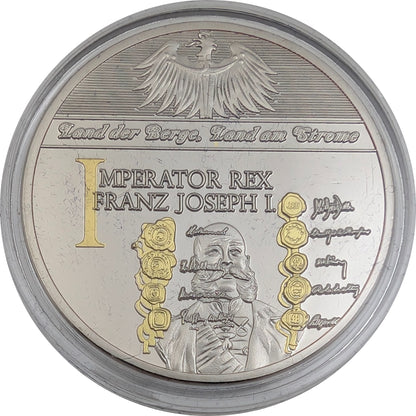 Austria Set, 7-teilig, Land der Berge, Land am Strome, mit Goldapplikation