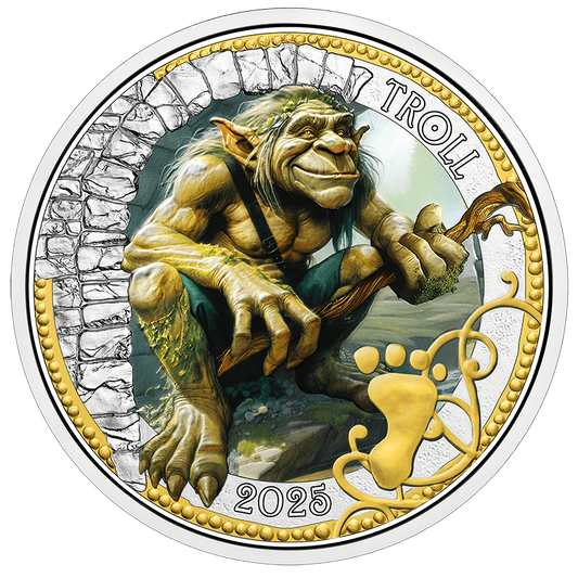 01/12 Der Troll - Wächter aus der Sage, Fabelwesen, Fabelwesen, farbig, leuchtet mit UV-Taschenlampe