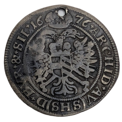 Leopold I., Habsburg RDR, Schlesien Breslau, gelocht