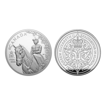 100th Anniversary of the Birth of Queen Elizabeth II, 2-Coin-Set: Großbritannien und Kanada, 2 Pfund + 20 Dollar