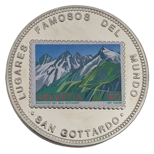 Gotthardmassiv - Schweizer Berge, farbig (Numisbrief)