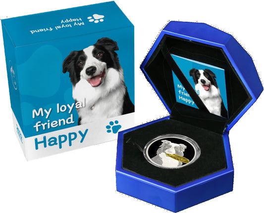 Mein treuer Freund - Happy Border Collie / My loyal Friend, teilvegoldet